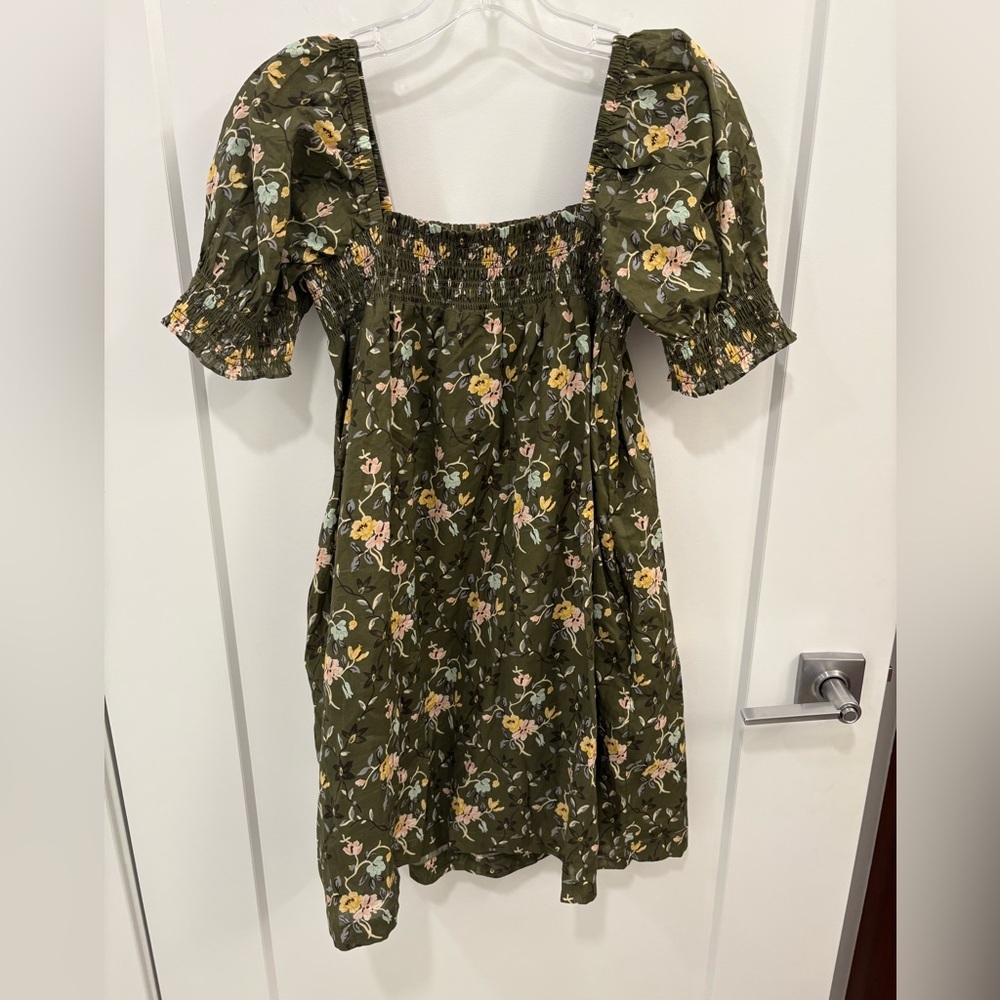 Tory Burch Smocked Floral Mini Dress Size Medium - Picture 10 of 15